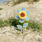 In the Breeze 2658 - 12 Inch Daisy Sunflower Wind Spinner with Leaves - Colorful Flower for your Yard and Garden
